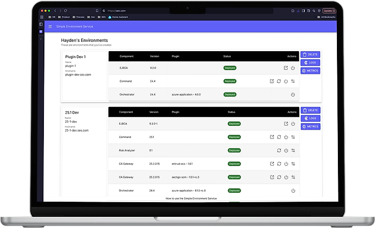 SES Dashboard Markup